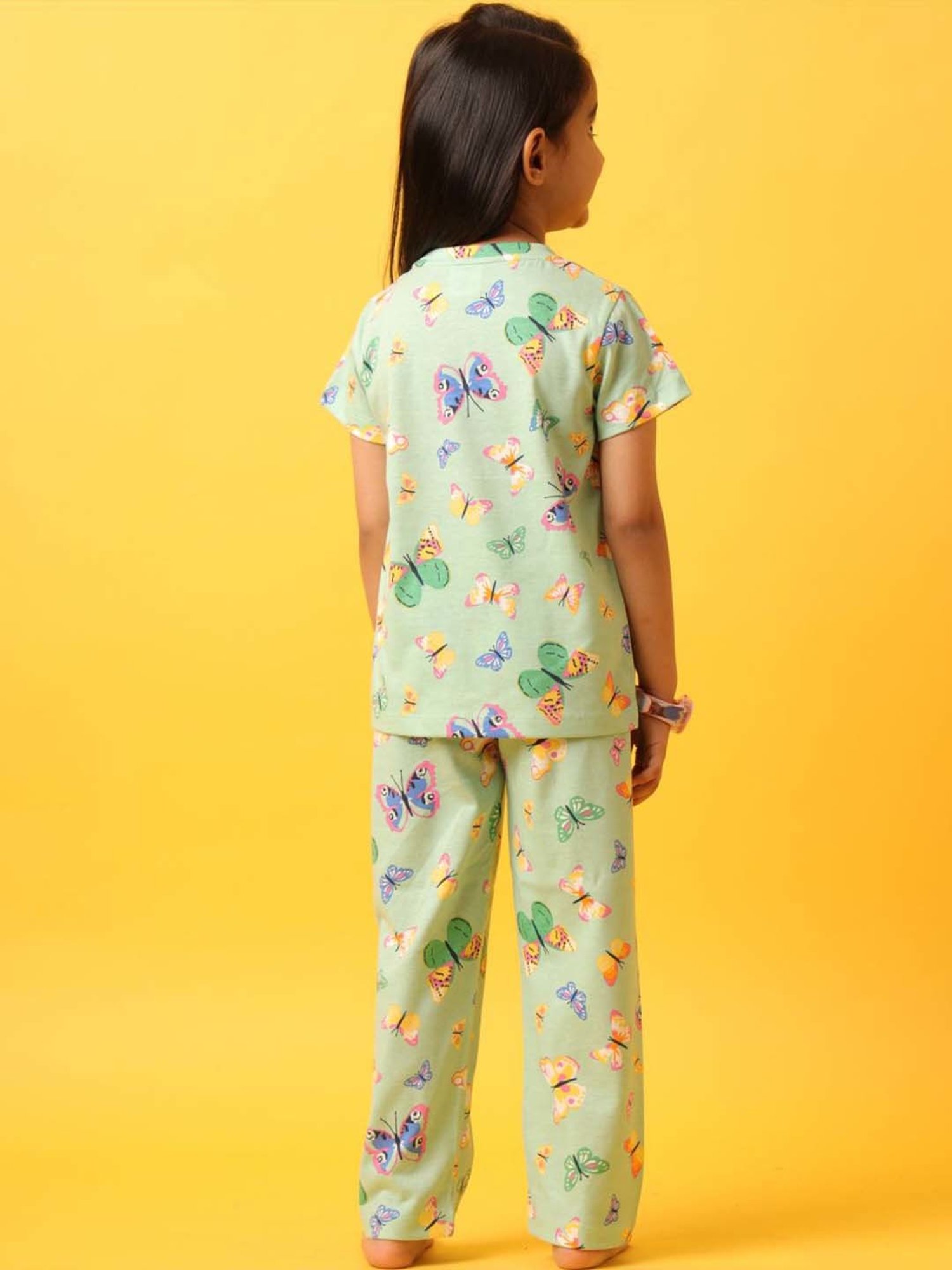 Anthrilo Kids Green Cotton Printed T-Shirt & Short