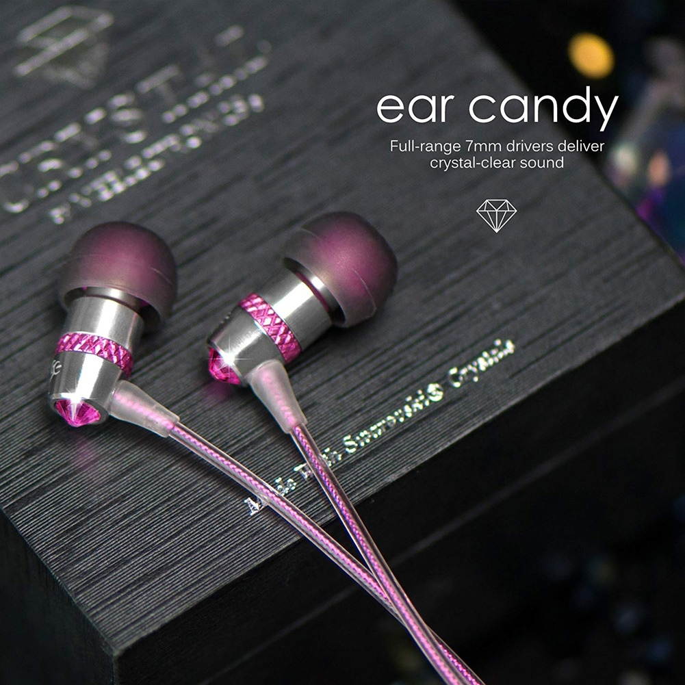 Mee audio Turquoise Blue  EP-M11J-TQ-MEE  In-Ear Headphones with Microphone Made with Swarovski Crystals