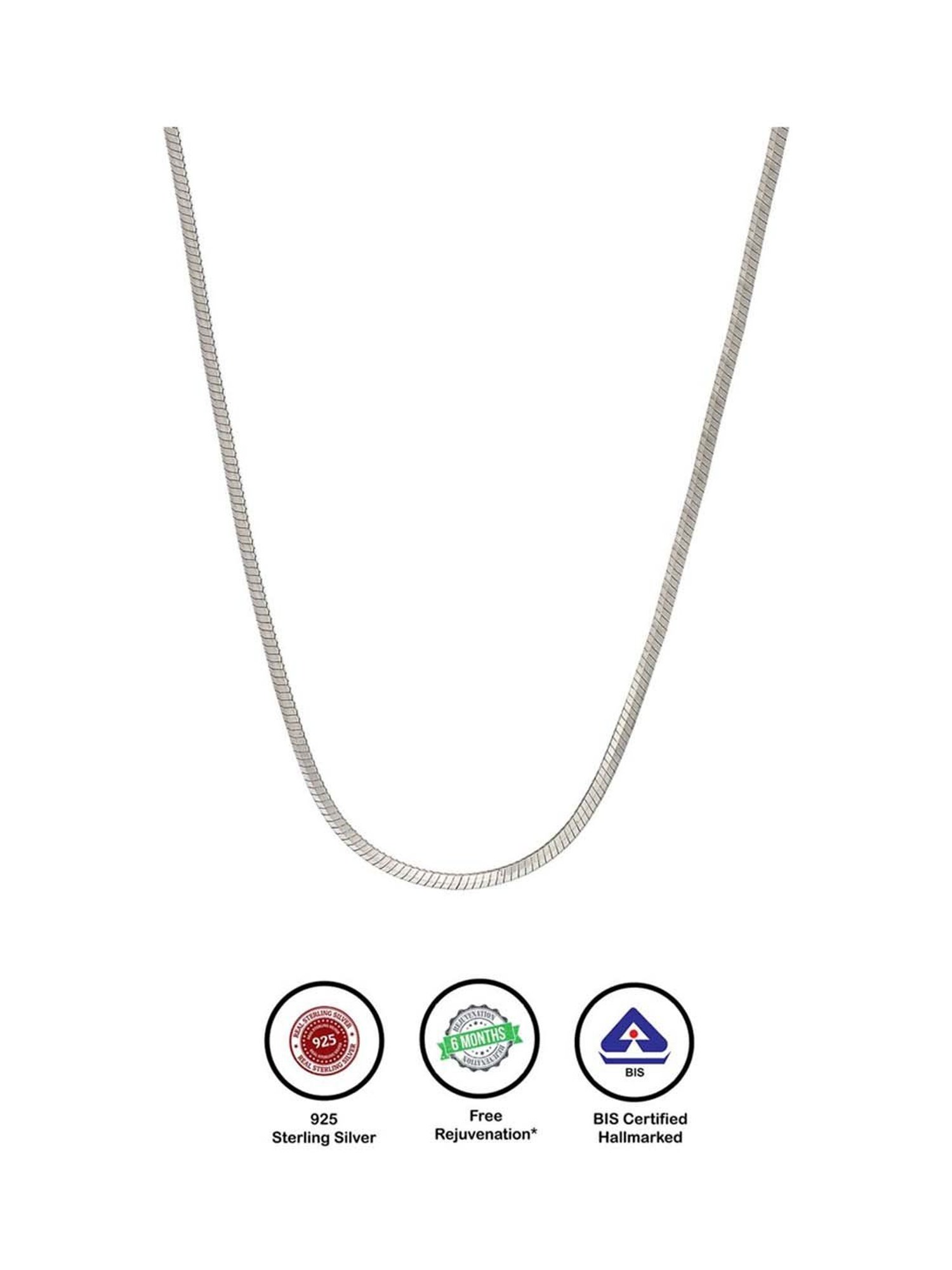 Silberry 92.5 Sterling Silver Snake Chain for Women