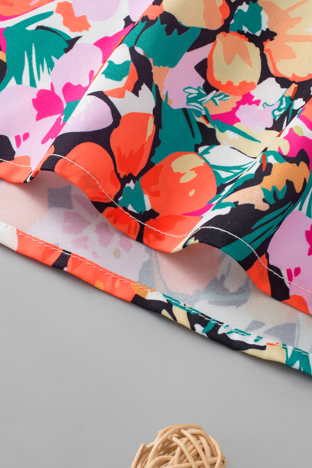 Multicolour Boho Floral Print Ruffle Blouse