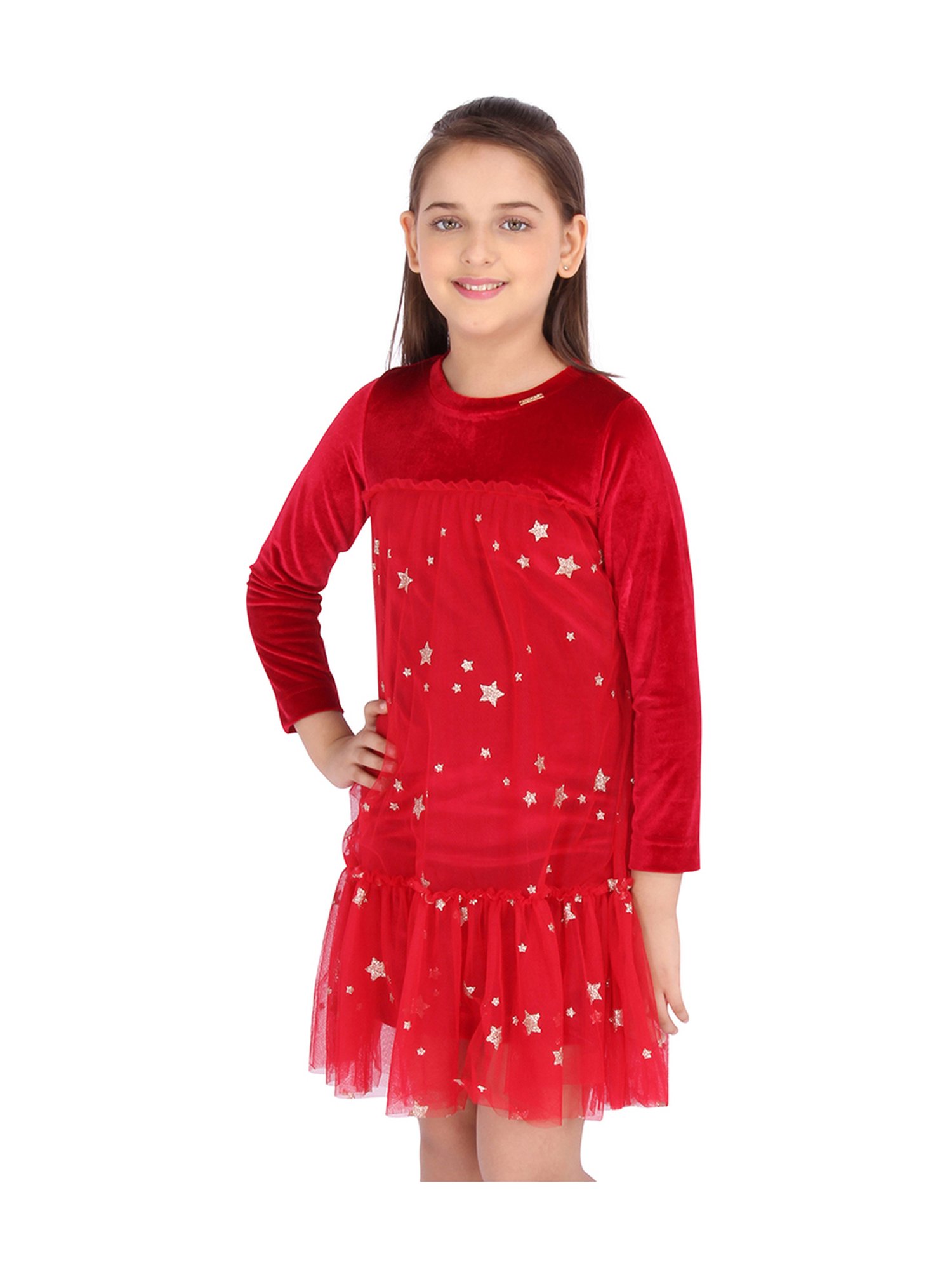 Cutecumber Kids Red Embellished Dress