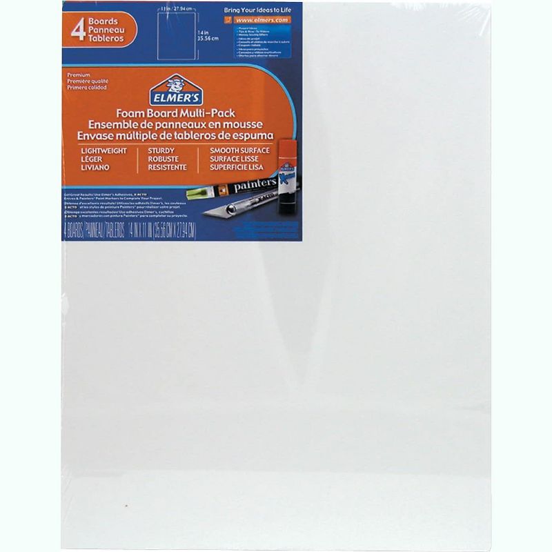 Elmers White Pre-Cut Foam Board Multi-Packs 11 x 14 4/PK 950021