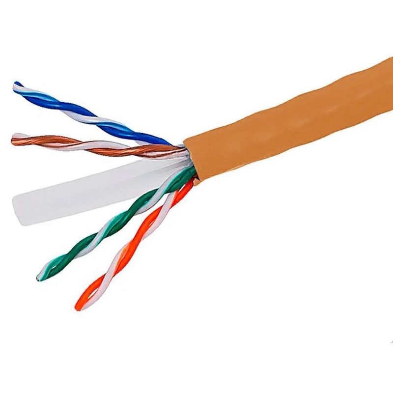 Monoprice Cat6 Ethernet Bulk Cable - 500 Feet - Orange, Solid, 550MHz, UTP, CMR, Riser-Rated, Pure Bare Copper Wire, 23AWG (UL)(TAA)
