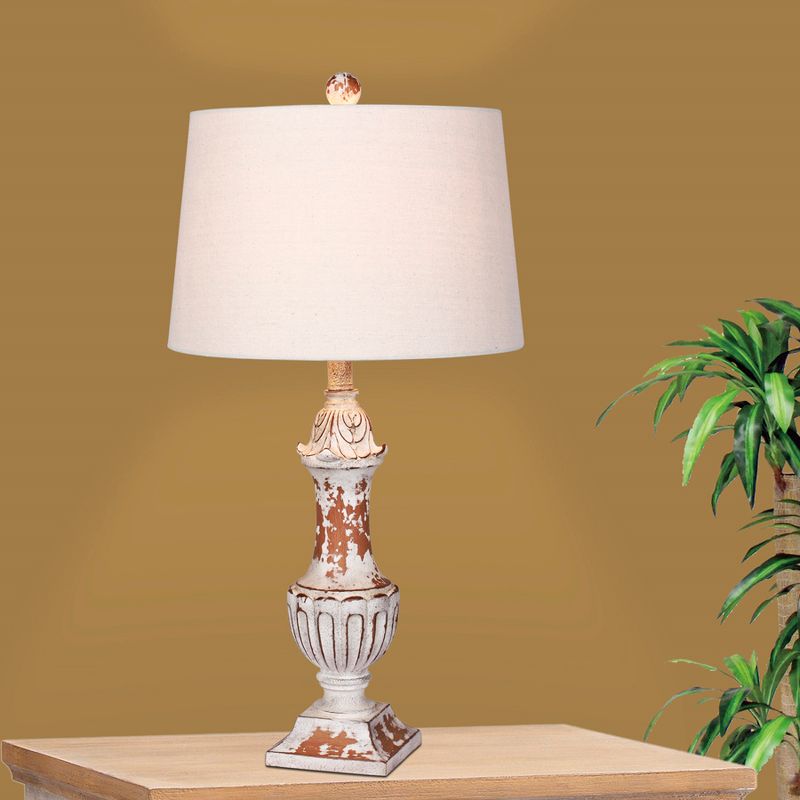Distressed Decorative Resin Table Lamps Antique Ivory  - Fangio Lighting
