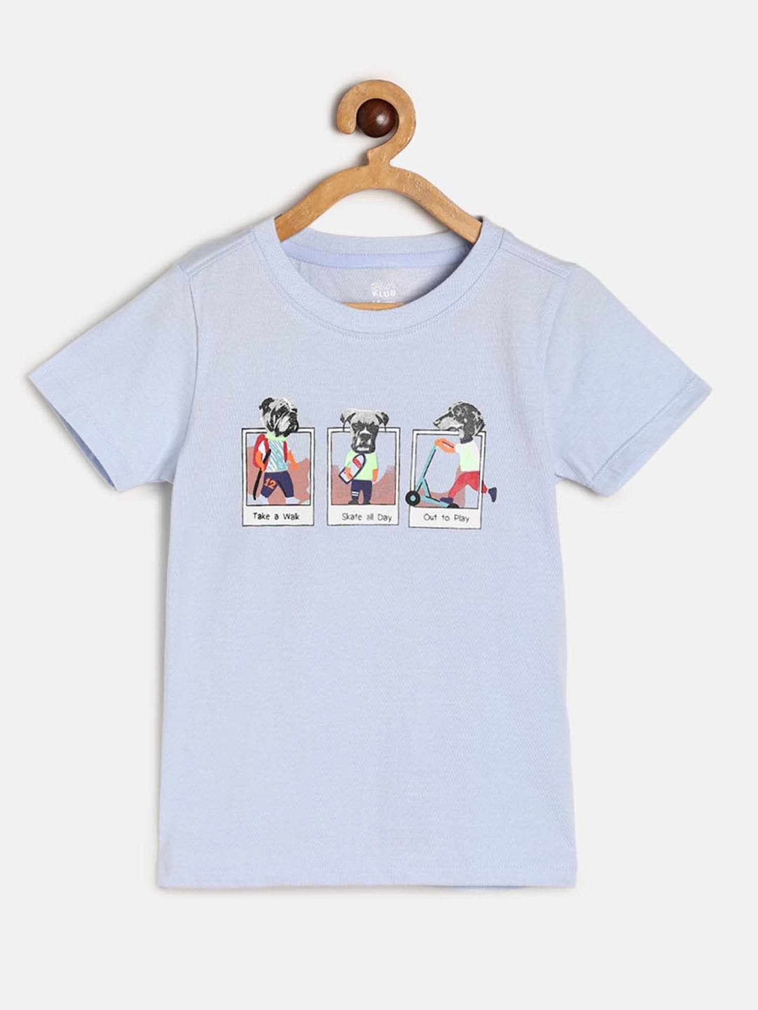 MINIKLUB Kids Light Blue Printed T-Shirt