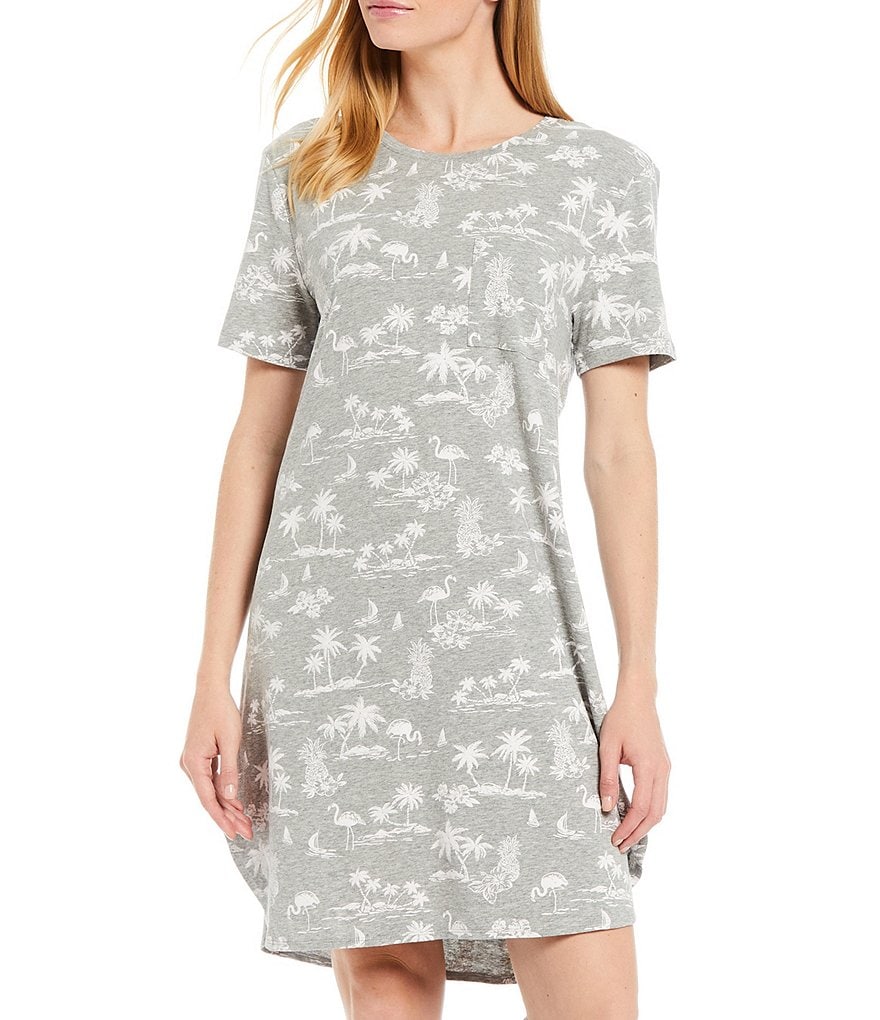 Sleep Sense Tropical Island Printed Jersey Knit Sleepshirt