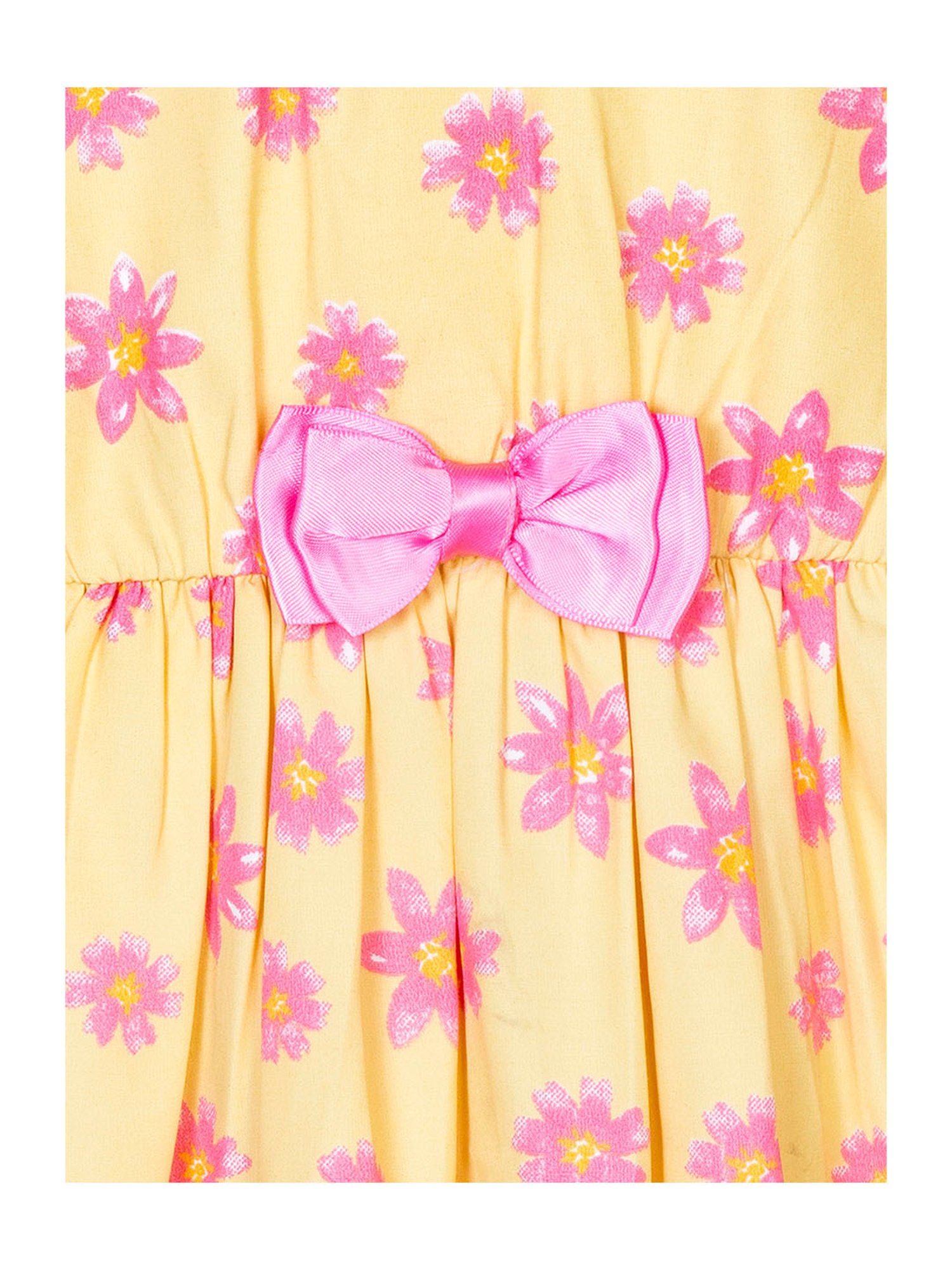 Budding Bees Kids Yellow Floral Print Dress
