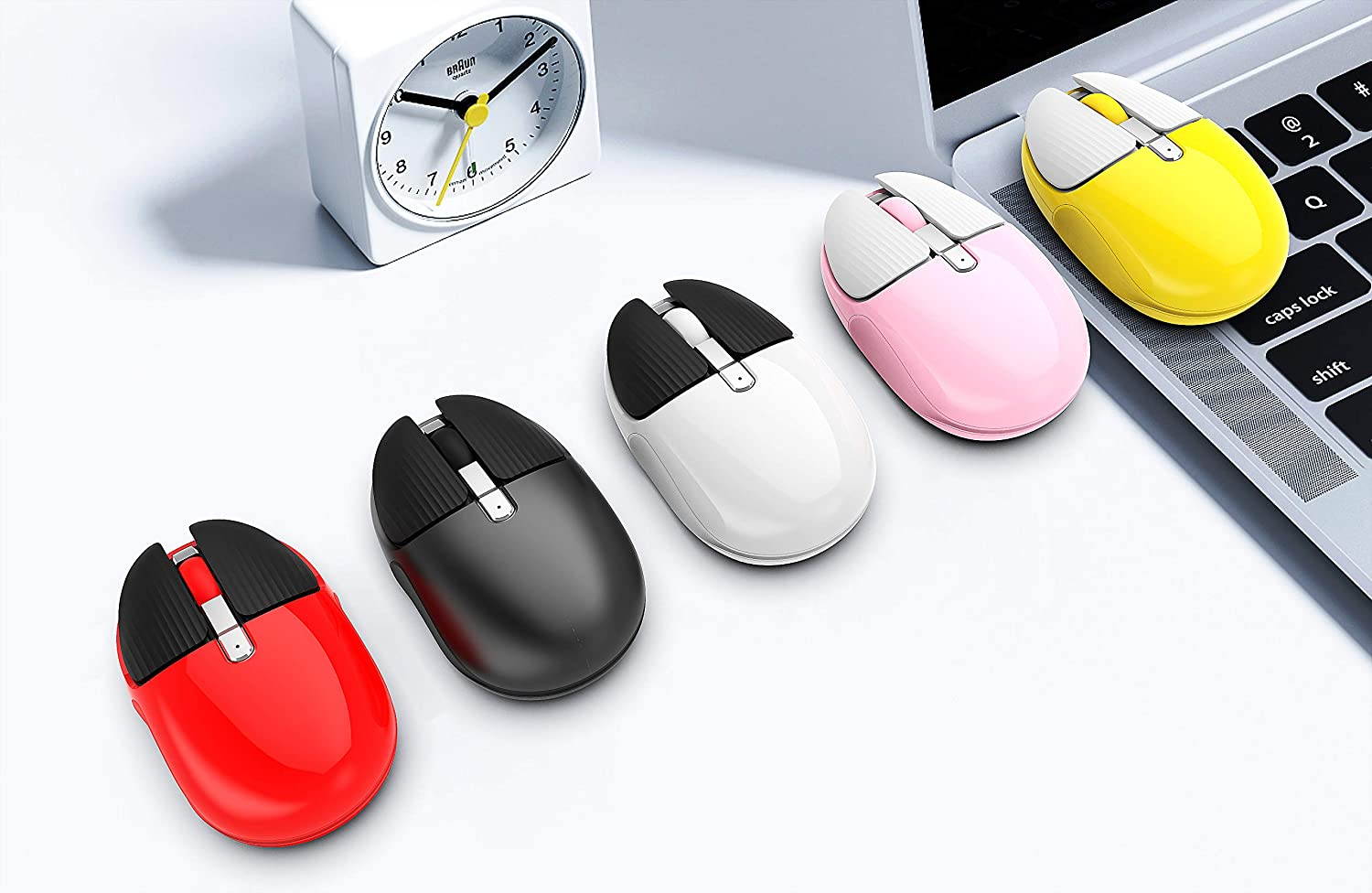 Rechargeable Wireless Mouse Mini Portable Mobile Mouse 1200DPI Silent 3 Buttons Optical Mouse with Nano Receiver Home Office Cordless Mice for PC Laptop Computer