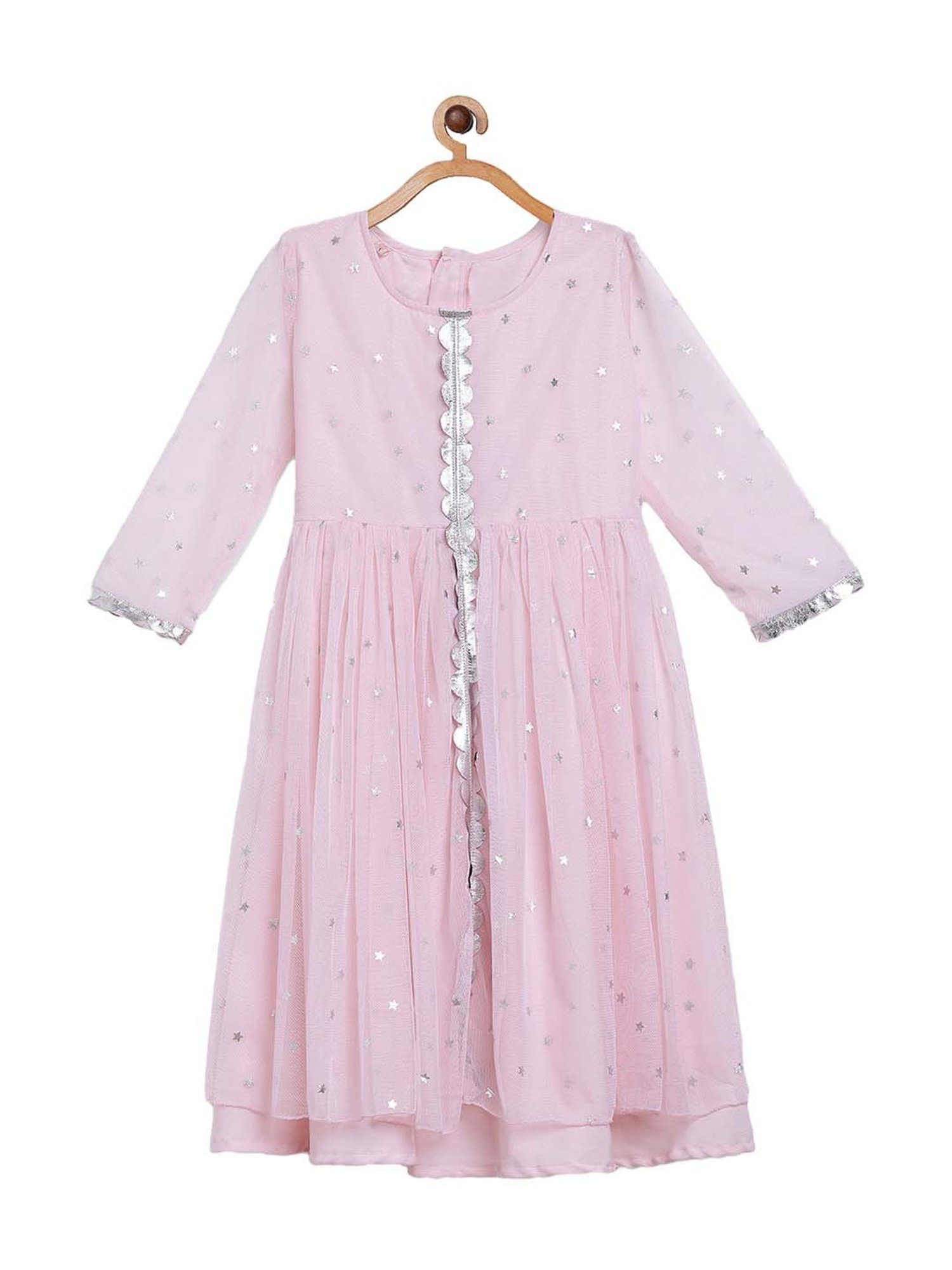 Ahalyaa Kids Pink Printed Dress
