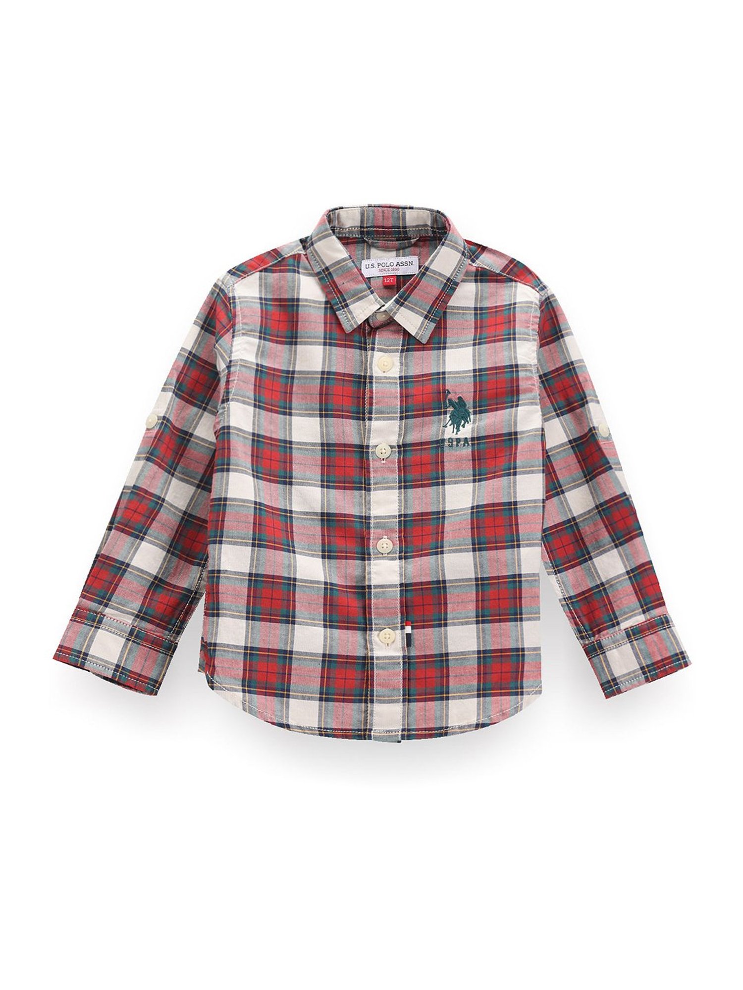 U.S. Polo Assn. Kids Multicolor Checks Full Sleeves Shirt