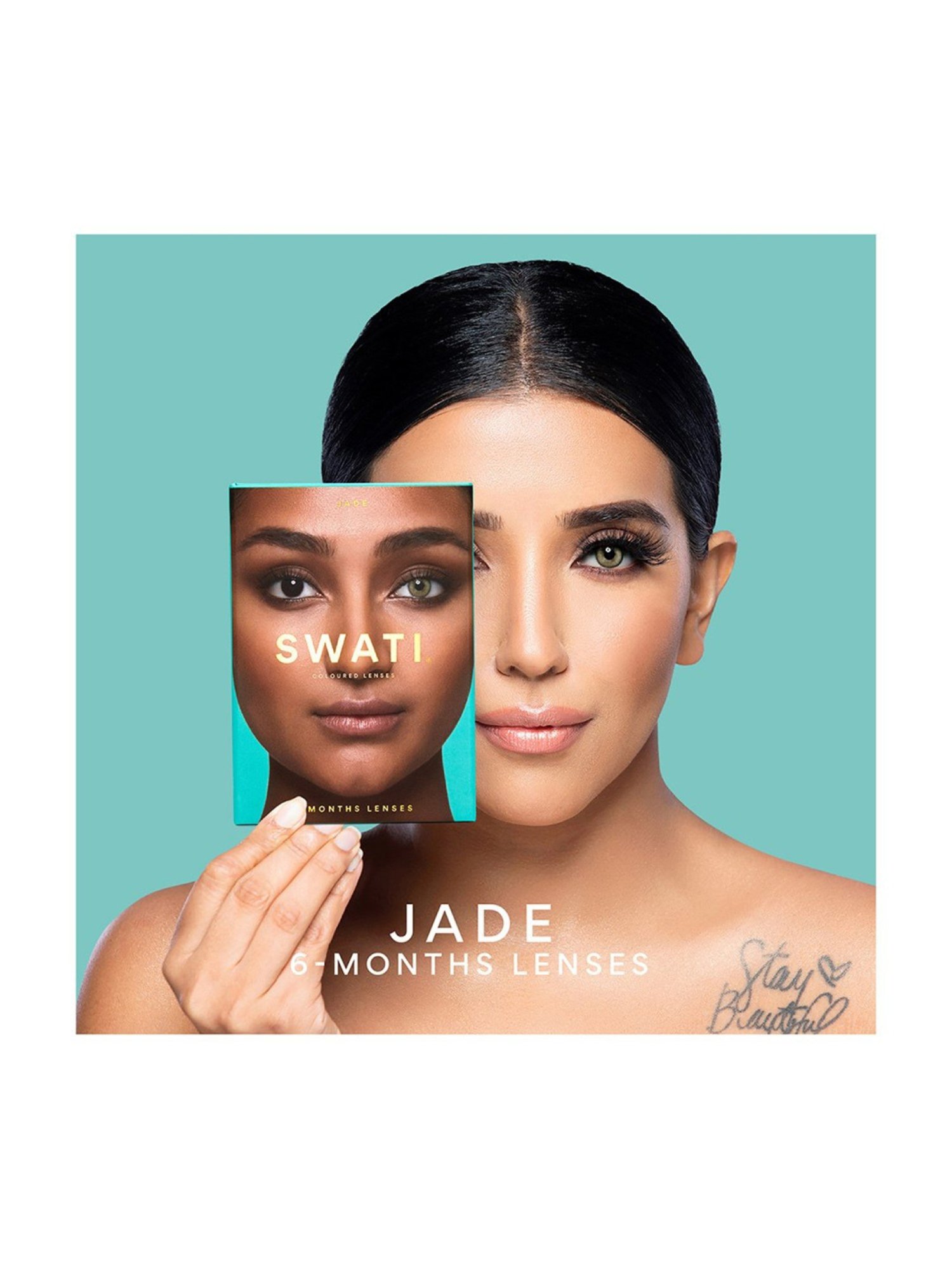 Swati Cosmetics Coloured Contact Lenses - Jade (6 Months, Power -1.25)