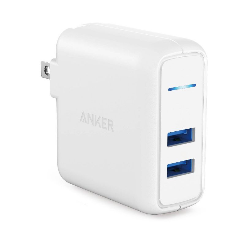 Anker 2-Port PowerPort 24W Wall Charger (with 3' PowerLine Select+ Lightning to USB-A Cable) - White