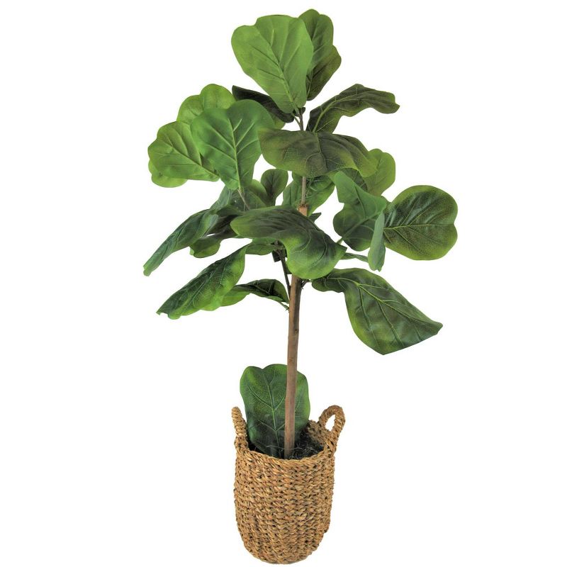30" x 16" Artificial Fig in Basket with Handles - LCG Florals
