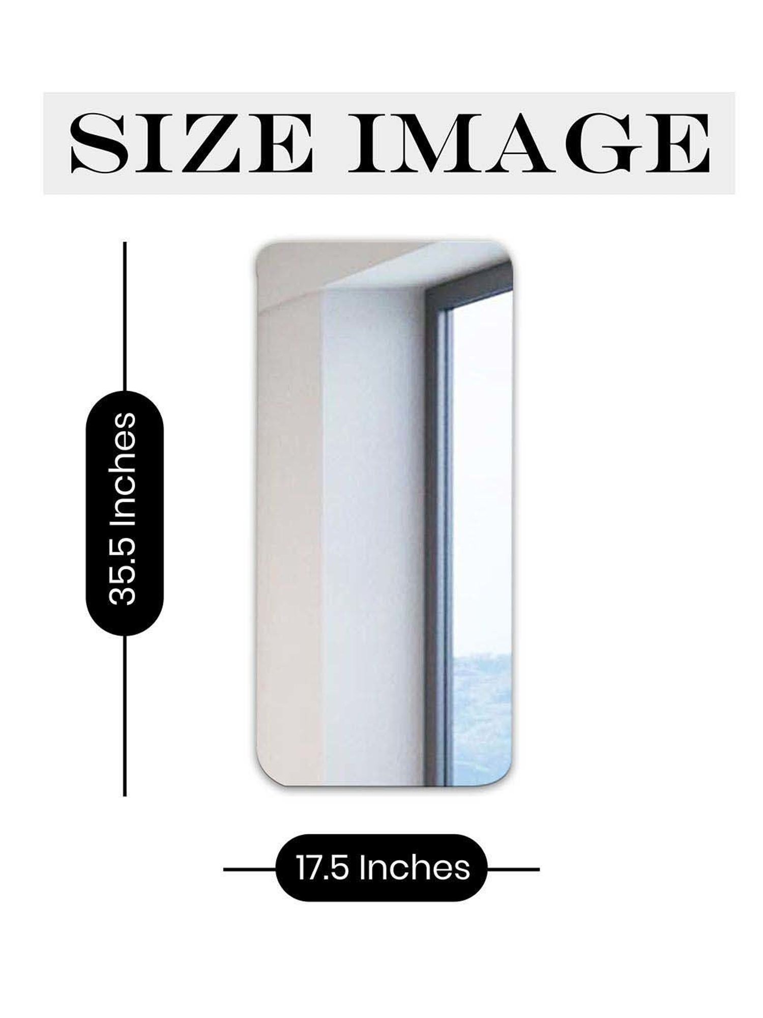 Art Street Silver Glass Bevelled In Square Shape Frameless Wall Mirror