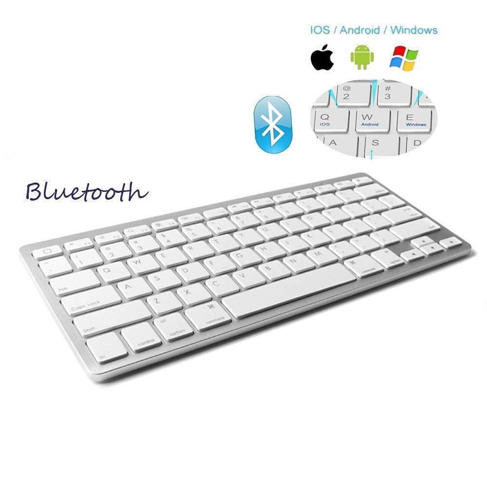 D Dingrich Compatible for Wireless Keyboard White - Windows, iOS, Mac OS, Android System - Computers, Tablets, Smart Phones - iPhone 8/iPhone 8plus/iPhone 7/iPhone 7plus Ultra-Slim (White)