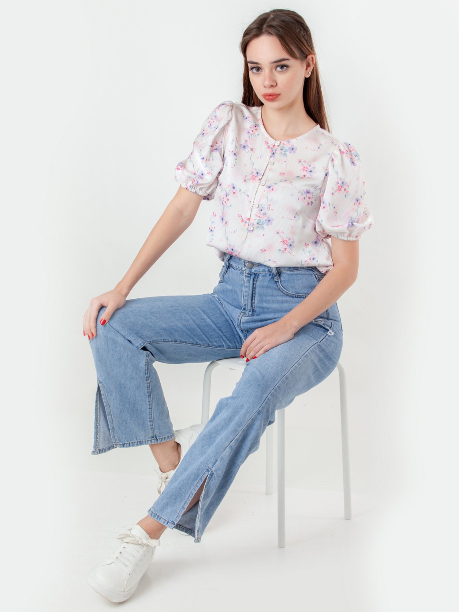 Zink London White Printed Top