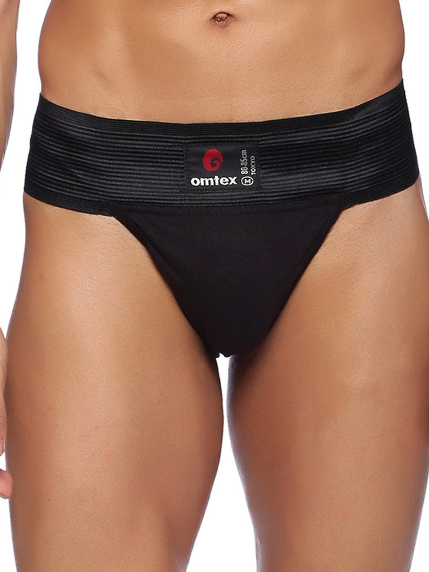 Omtex Men's Athletic Tokyo Back Covered Supporter Pack of 2 (Black & Navy) Size - XL