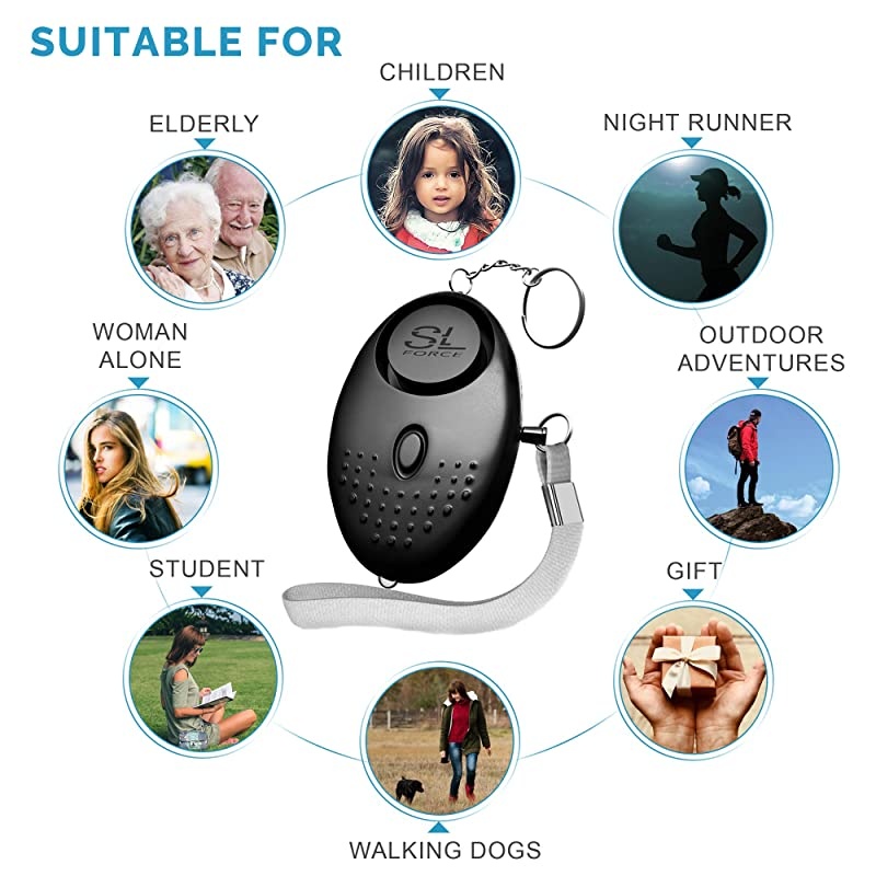 Personal Alarm Siren Song 130dB Safesound Personal Alarms for Women Keychain with LED Light Emergency Self Defense for Kids and Elderly Security Safe Sound Whistle Safety Siren
