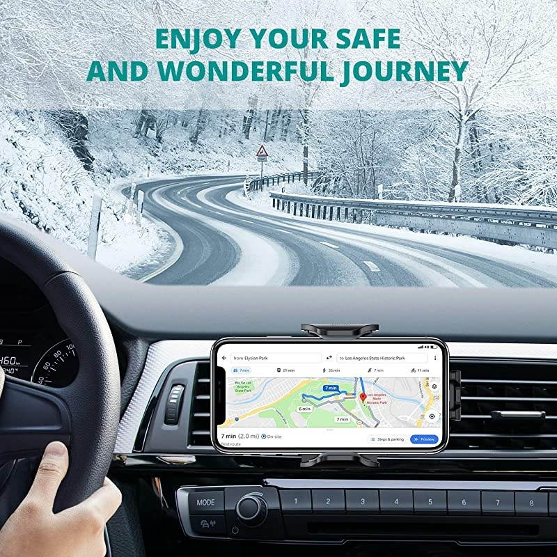 2021 Military-Grade Phone Holder for Car, [Upgrade Anti Shake & Drop] CD Slot & Air Vent Car Phone Holder Mount, Thick Case Friendly Car Phone Mount, Cell Phone Car Mount Fit for All Phones