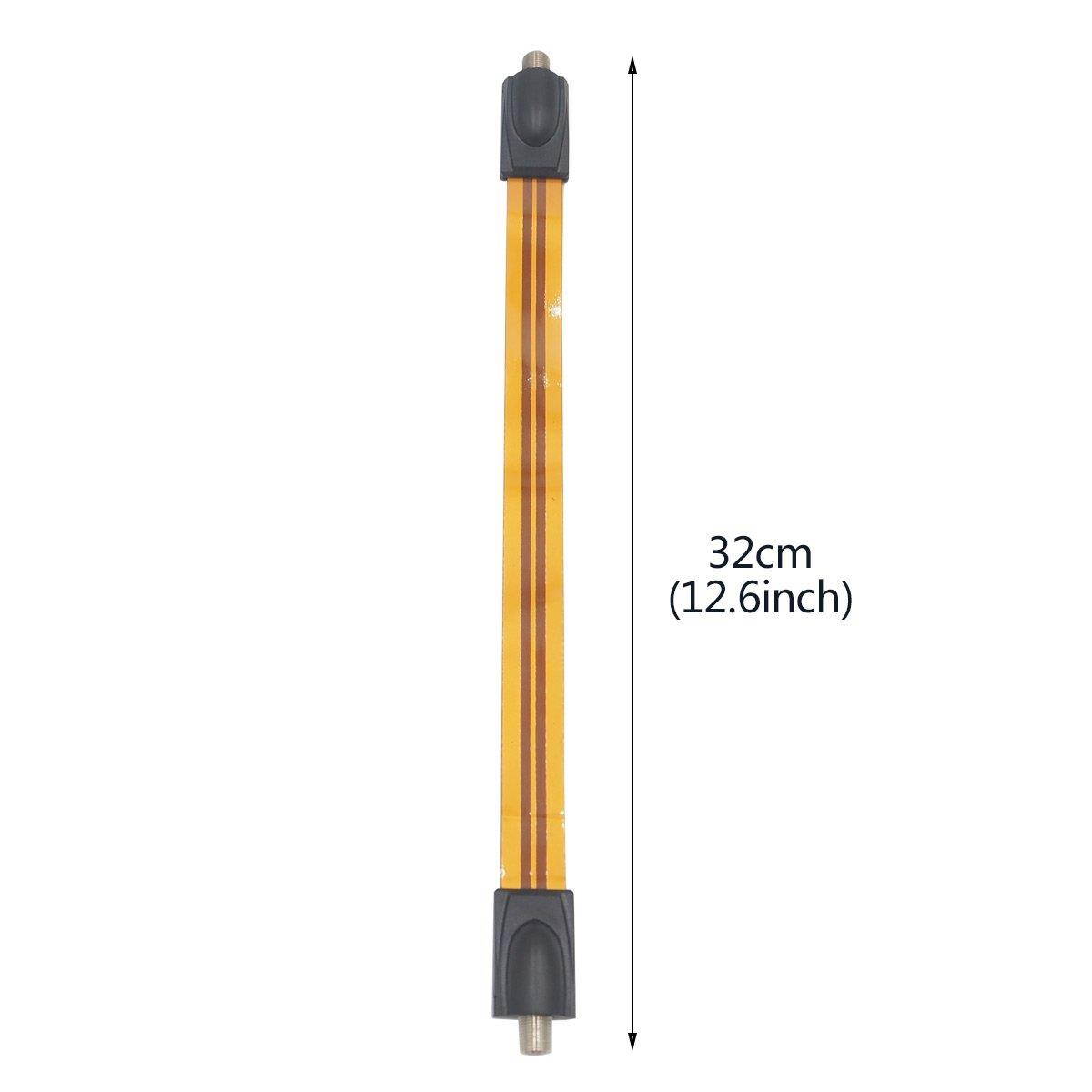 YXQ Ghost Wire Flat RG6 Coax Jumper Cable Connector F Type Female to Female Extreme Slim for Windows and Door 1Feet Length, 2-Piece