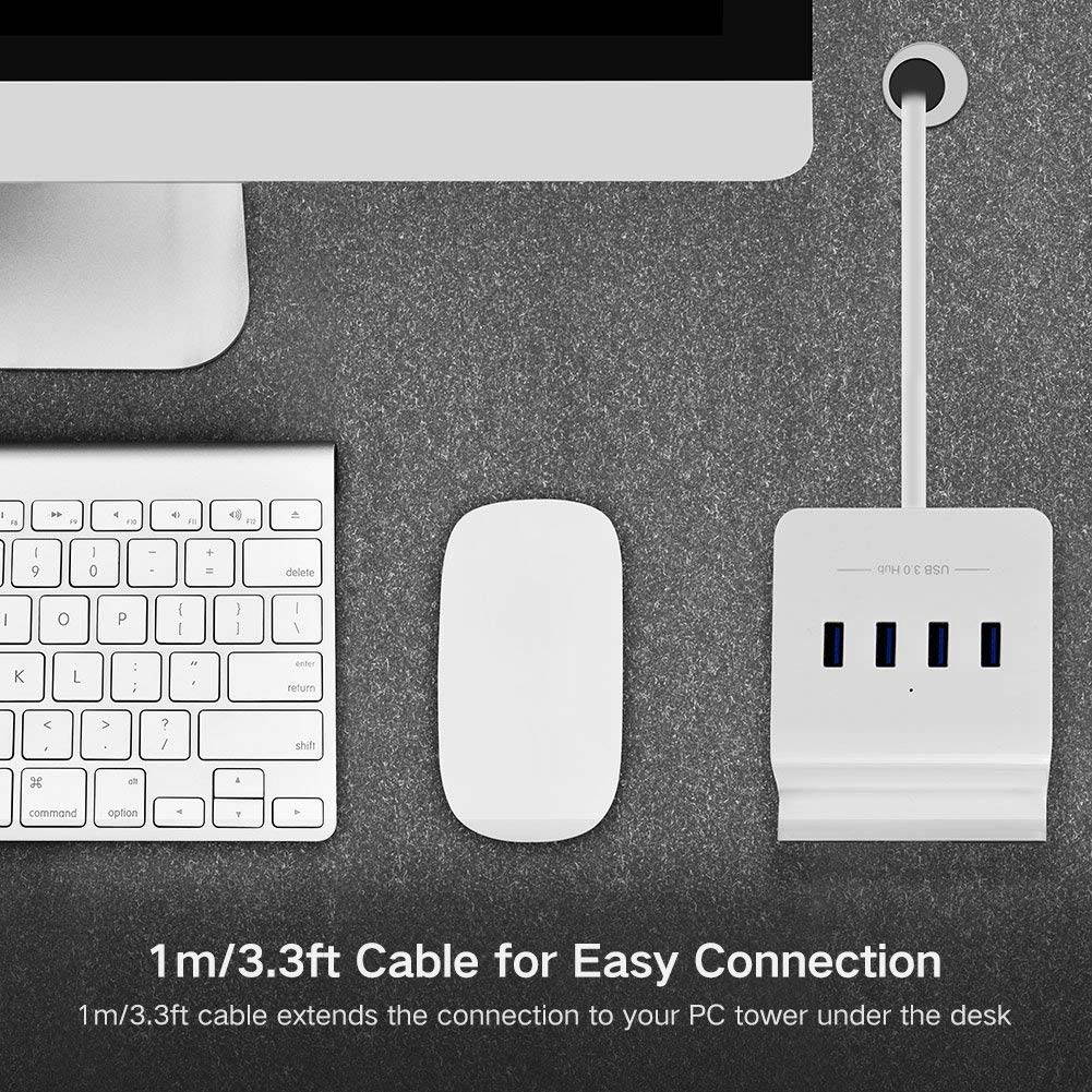 UGREEN USB 3.0 Hub 4 Port Micro USB 2.0 OTG Hub Adapter with 3FT Cable and Phone Stand for Samsung Galaxy S7 S6 Edge S5 S4 S3, LG G4, Android OTG Cell Phone, Tablet, PC