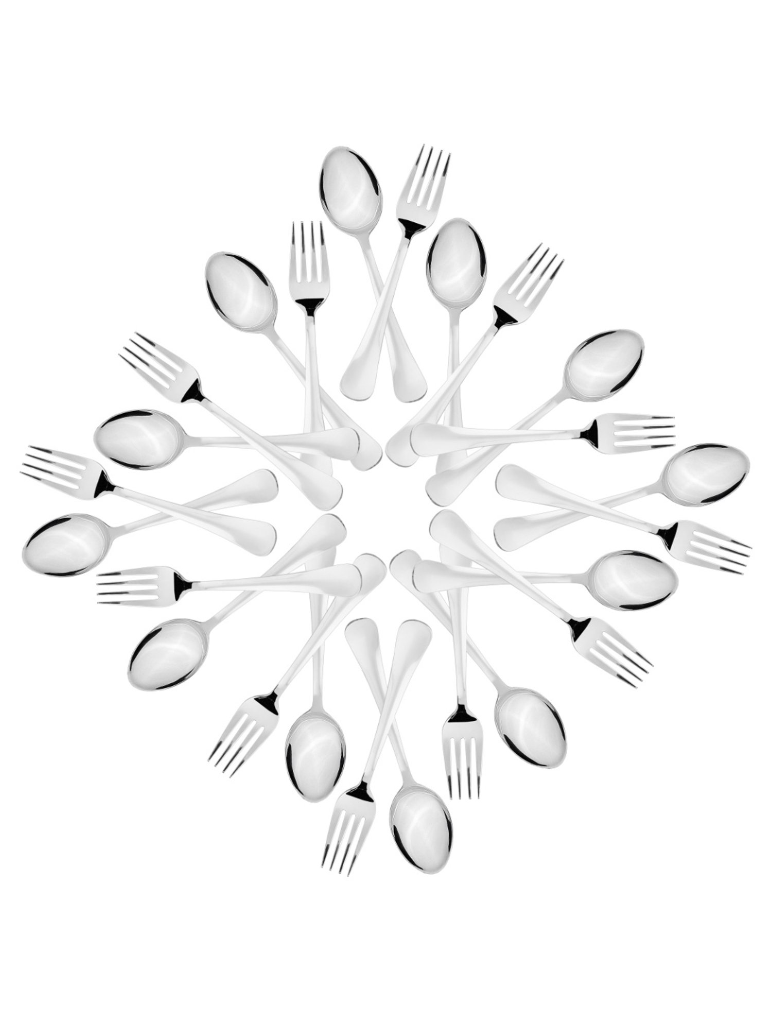 Sumeet S.S.Premium Quality Dessert/Table Spoon 12Pc-18.5cm,Desert/Table Fork 12pc-18.2cm(1.6mm Thick