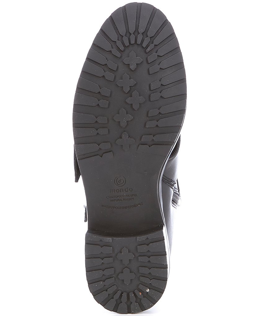 Blondo Vera Leather Waterproof Chain Trim Buckle Detail Combat Boots