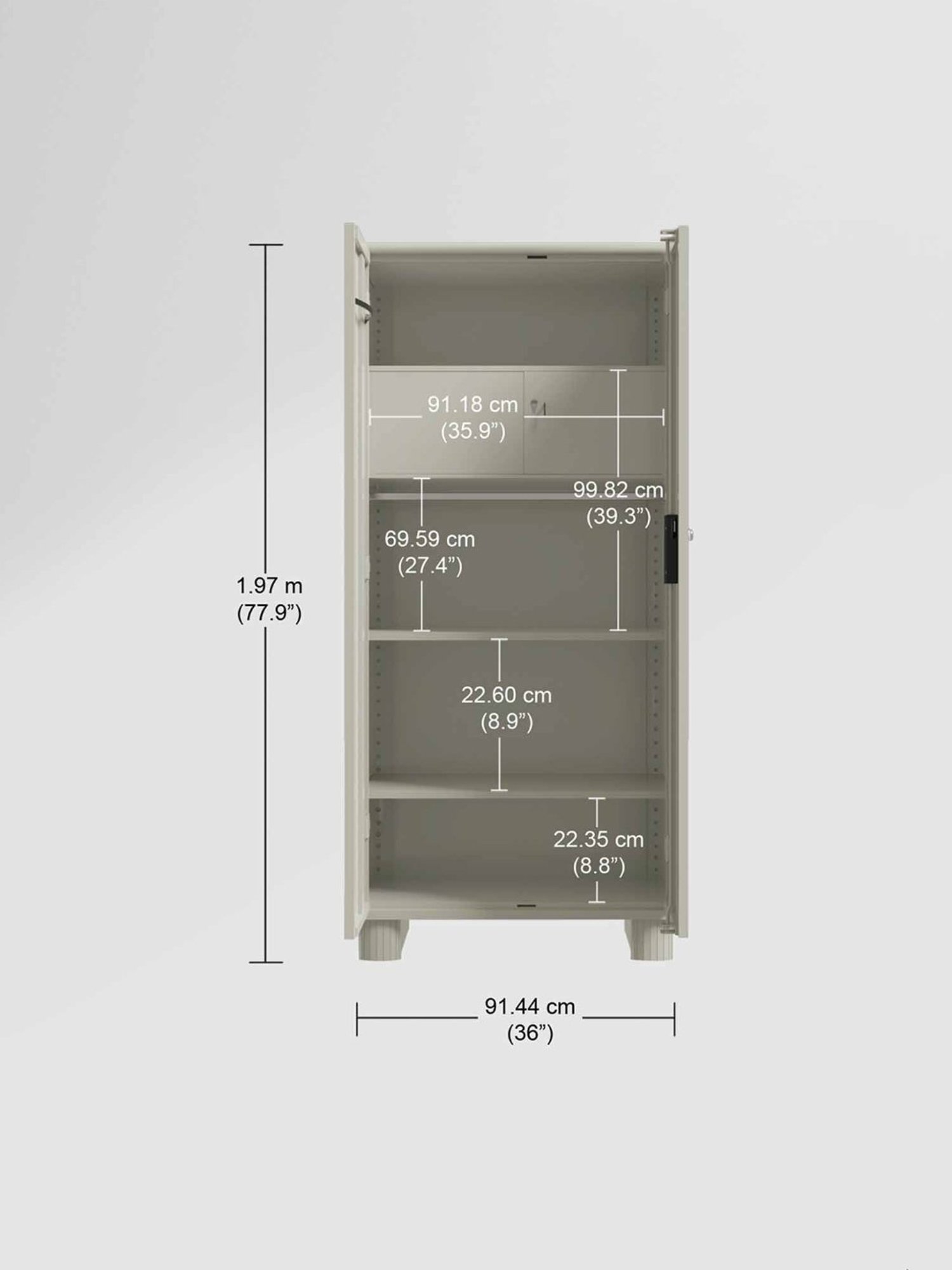 Godrej Interio Storwel  M2 2-Door Steel Almirah, Spring Blue (1-Year Warranty, 1 Locker)