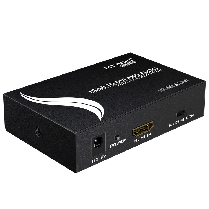 HDMI to DVI FHD Video Converter  SPDIF Coxial 3.5mm L/R Digital Audio Toslink Fibre Optic Stereo Adapter Extractor MT-HDV13