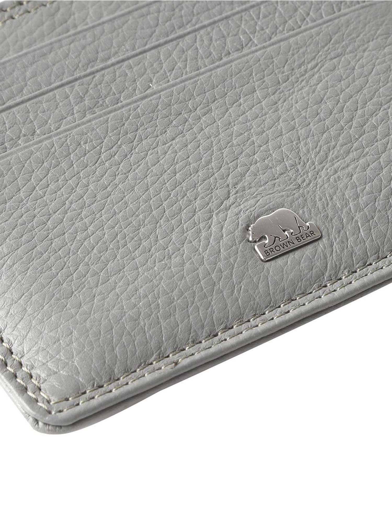 Brown Bear Grey Casual Leather Rfid Card Holder for Men