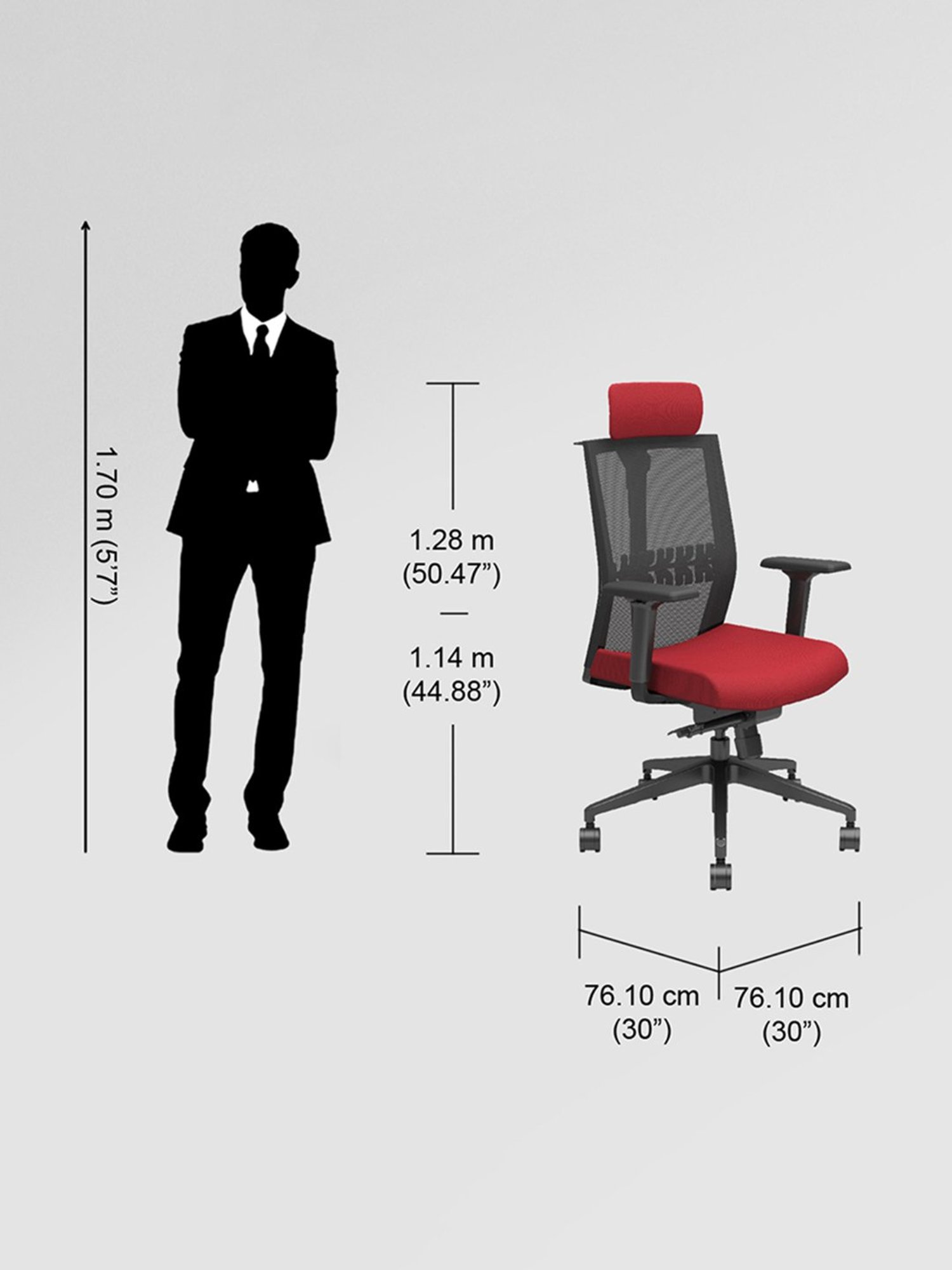 Godrej Interio Aero Red & Black Nylon High Back Chair