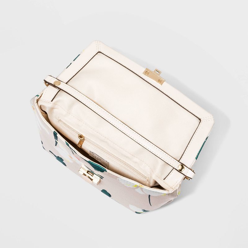 VR NYC Magnetic Strap Closure Mosaic Design Denim Laser Cut Crossbody Bag - Blue