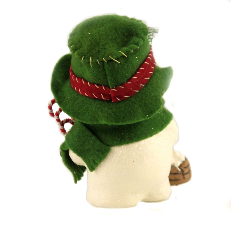 Christmas 5.0" Jolly Tiny Tim Snowman Basket Snowballs Candycane  -  Decorative Figurines