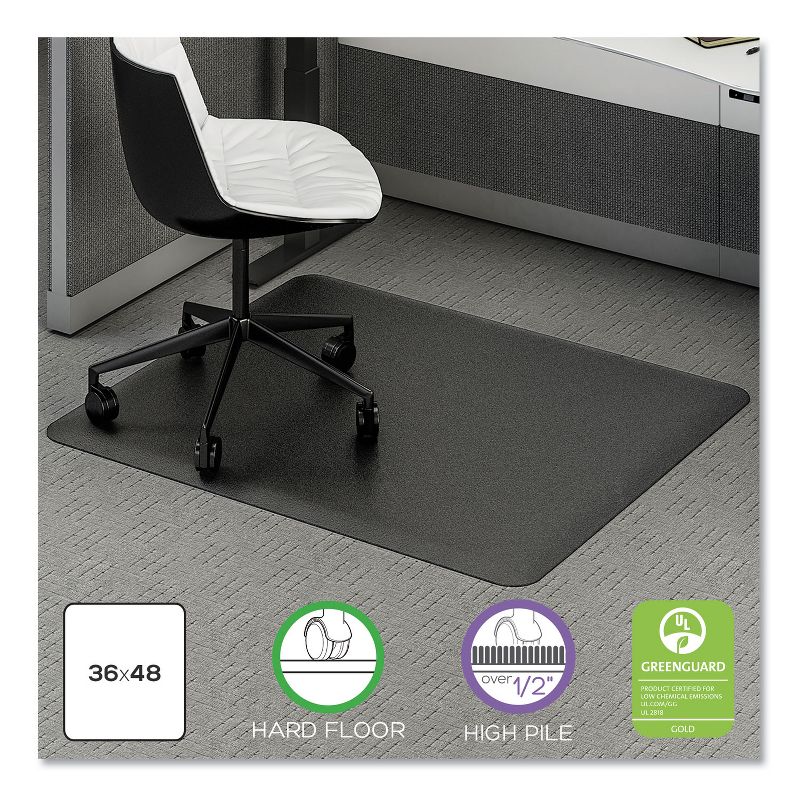 3'x4' Rectangle Solid Floor Mat Black - Deflecto