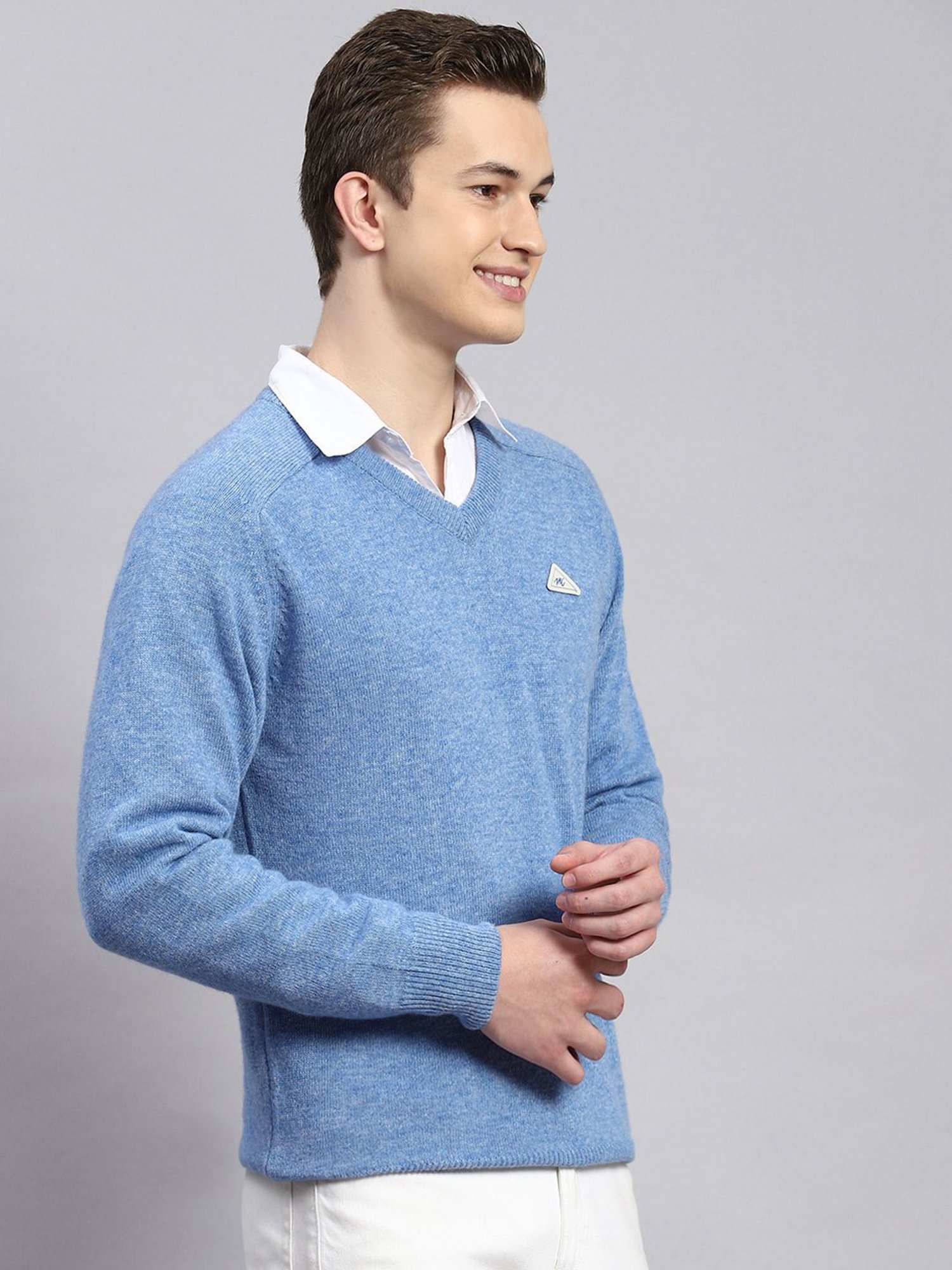 Monte Carlo Blue Regular Fit Sweater