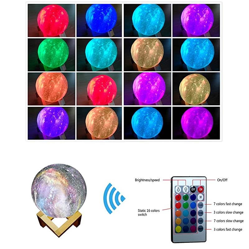 Moon Lamp Light Night Light 16 Colors Galaxy LED Lamp Remote amp Touch Control USB Rechargeable Room Decor for Birthday Party Kids Baby Gifts32inch