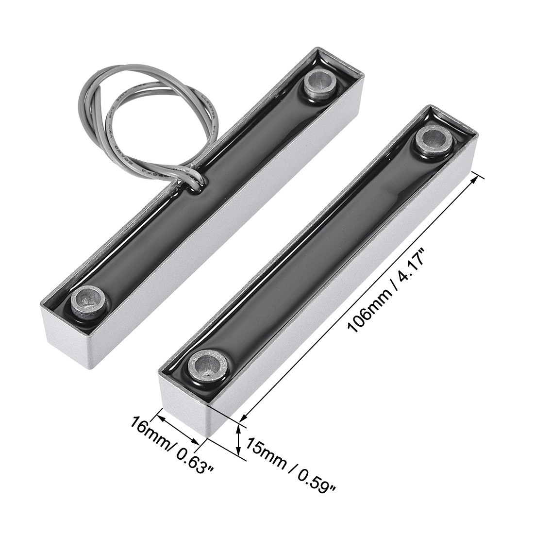 MC-58 NO Alarm Security Rolling Gate Garage Door Contact Magnetic Reed Switch Silver Gray 2Pcs