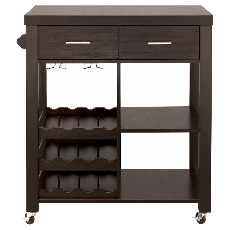 Ann Contemporary Mobile Kitchen Cart Cappuccino - HOMES: Inside + Out