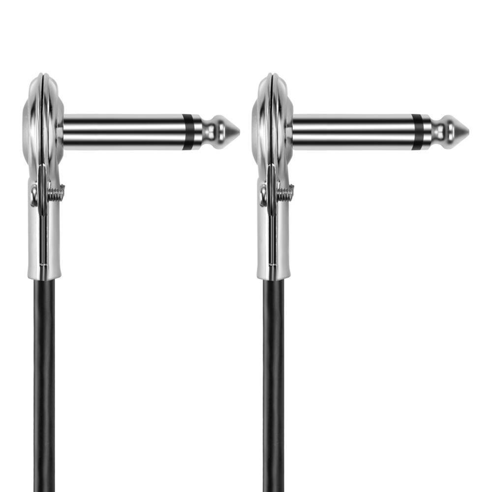 6.35mm Guitar Cable (1FT) - 1/4 Inch TS to 1/4 Inch TS 6.35mm Phono Jack Straight to Right Angle Plug Instrument Wire Cord For Electric Bass Guitar, Amplifier, Musical Instrument Line-level Audio