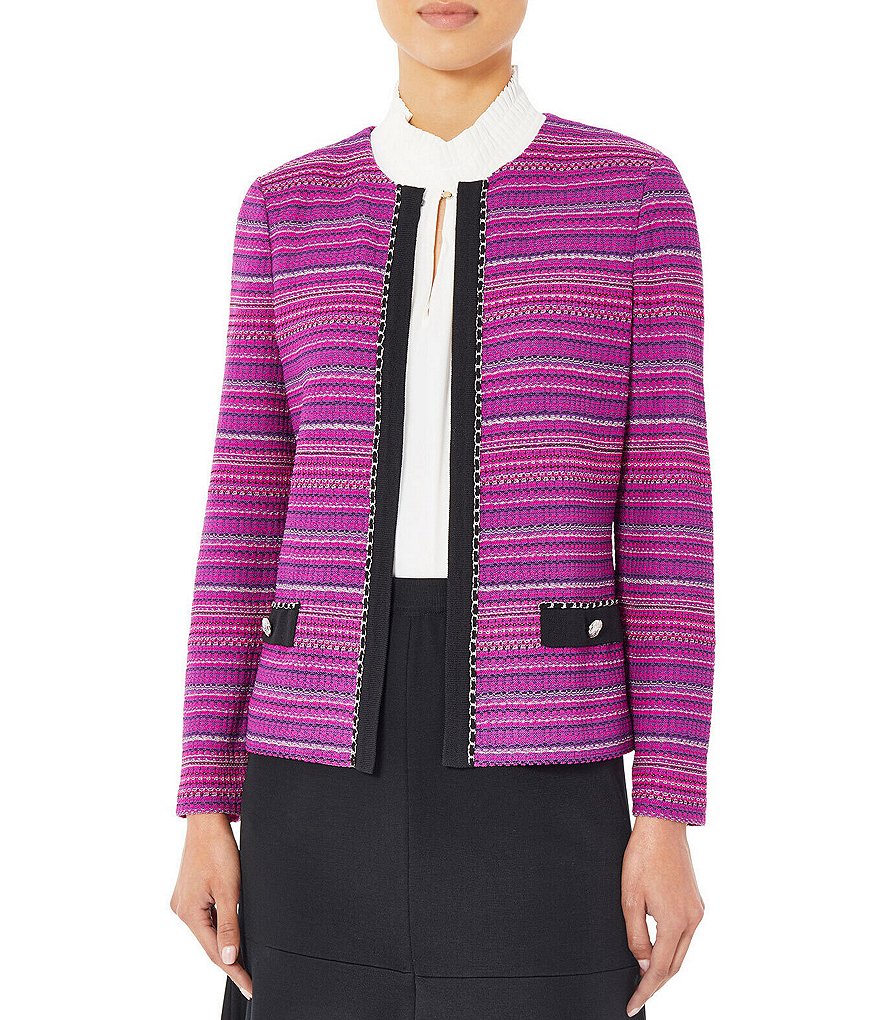 Kasper Glen Plaid Notch Lapel Two Button Front Pocket Jacket