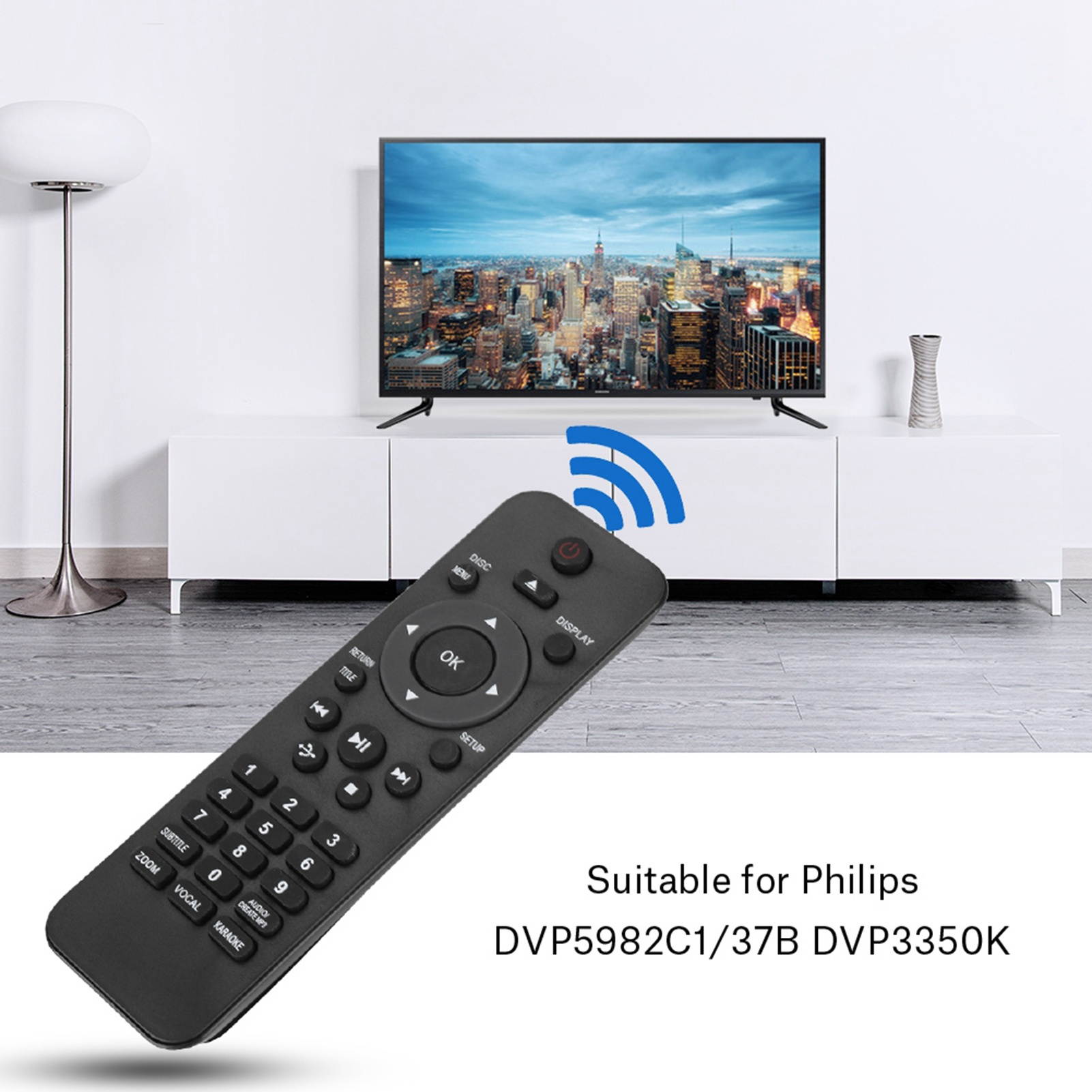 Replacement DVD Player Remote Control For Philips DVP5982C1/37B DVP3350K