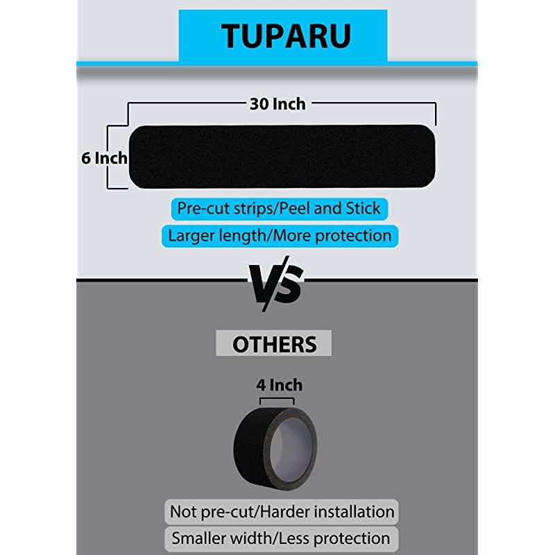 6 inx 30 in Stair Treads NonSlip Outdoor Tape 11 Pack Outdoor Stair Treads Black PreCut AntiSlip Tape with Easy Separating 3Layer Design