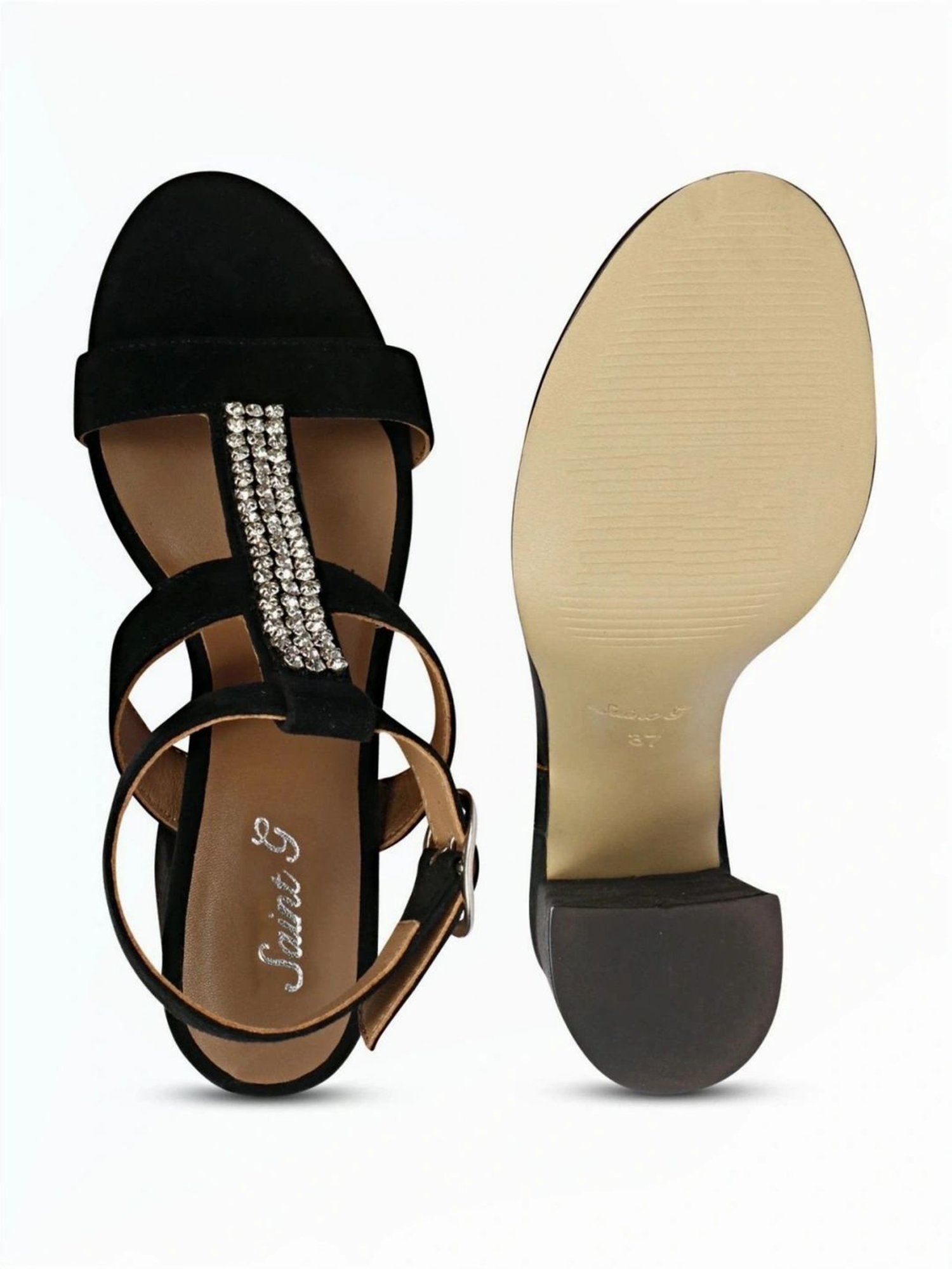 Saint G Women's Black Ankle Strap Sandals