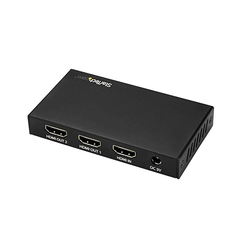 com HDMI Splitter - 2-Port - 4K 60Hz - HDMI Splitter 1 In 2 Out - 2 Way HDMI Splitter - HDMI Port Splitter (ST122HD202), Black