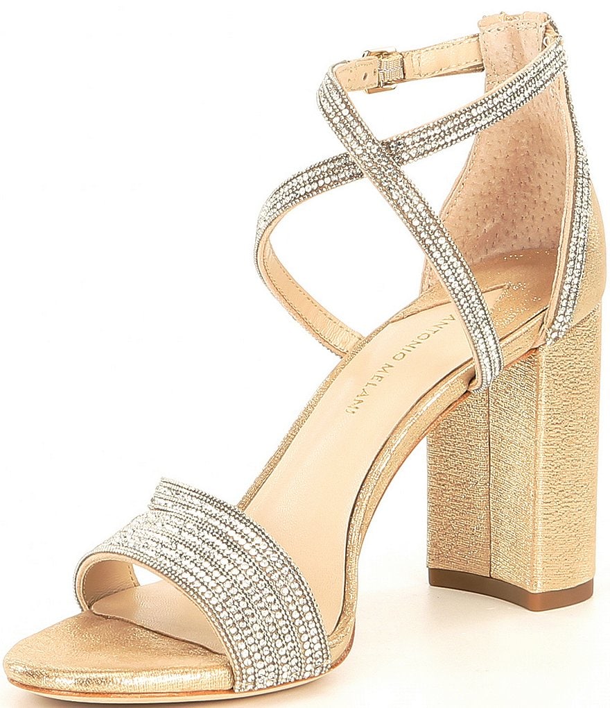 Antonio Melani Garlini Rhinestone Embellished Strappy Block Heel Dress Sandals