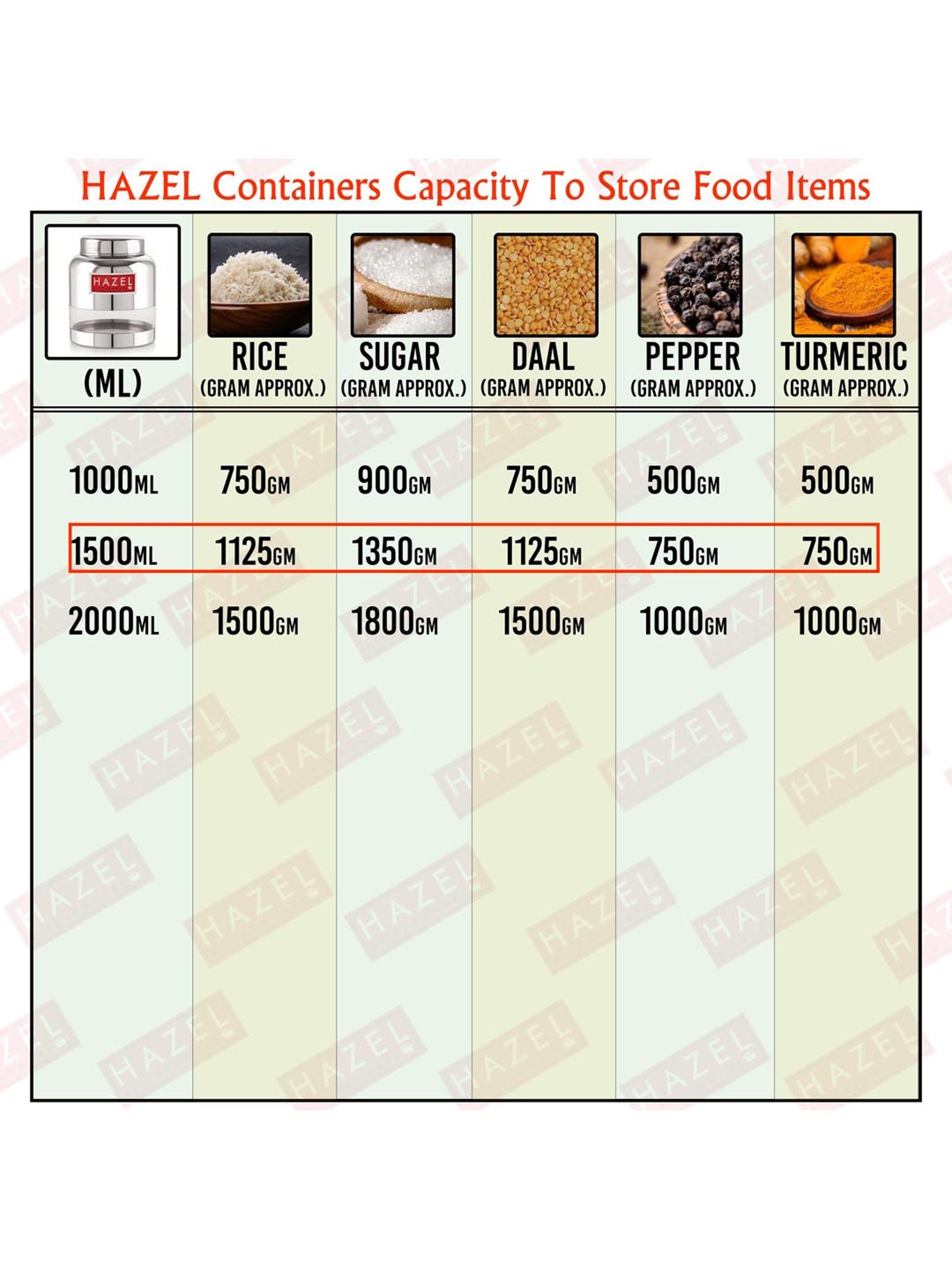 HAZEL Silver Stainless Steel Storage Container (1500 ml) - Set of 1