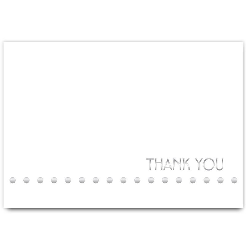Silver Thank You Cards - 24ct