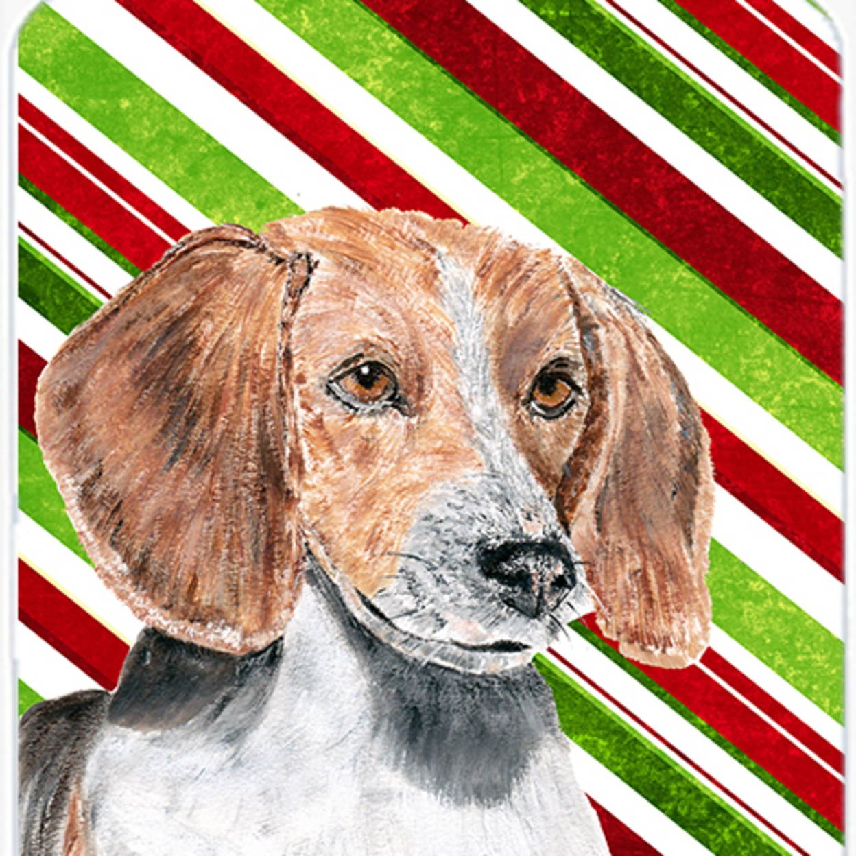 English Foxhound Candy Cane Christmas Mouse Pad, Hot Pad or Trivet