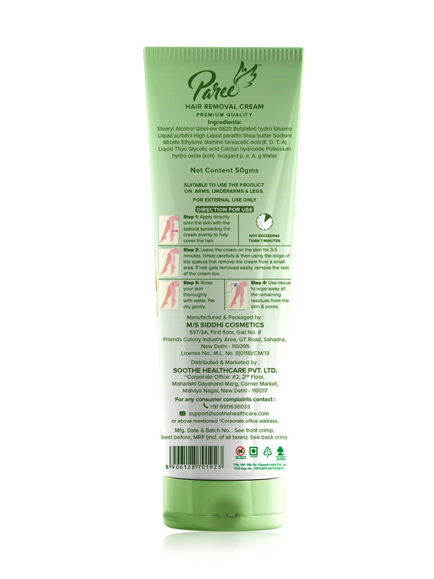 Paree Hair Removal Cream for Women - 50 gm (Pack of 1)