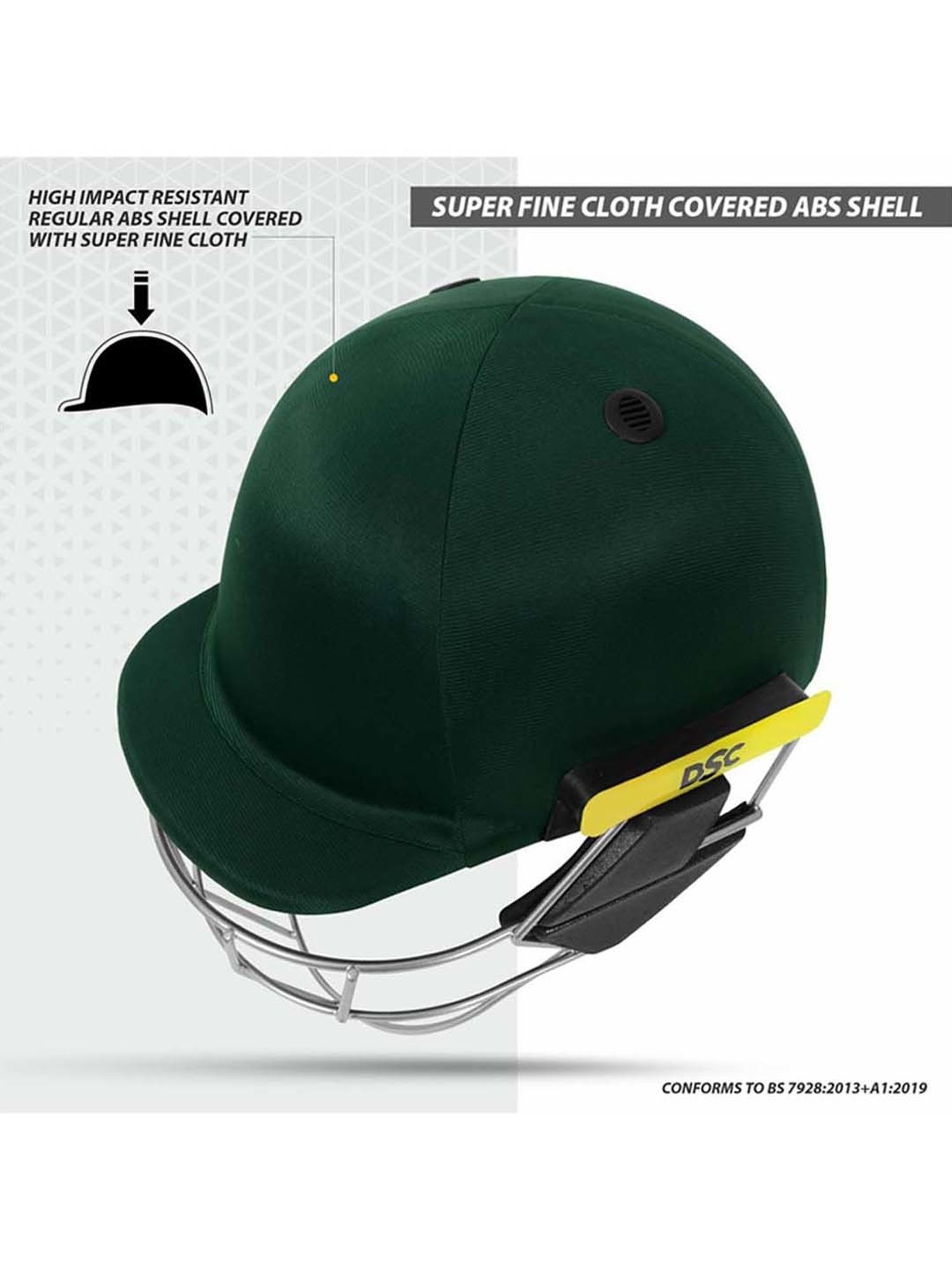 DSC SCUD Premium Cricket Helmet with Neck Guard Fixed Spring Steel Grill Size - M